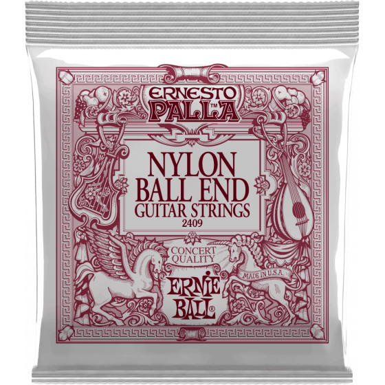 Cordes Guitare Ernie Ball Ernesto palla nylon noir-métal doré
