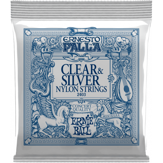 Cordes Guitare Classique Ernie Ball Ernesto palla nylon clair-métal argenté