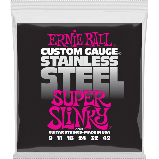 Cordes Guitare Électrique Ernie Ball Slinky stainless steel 9-42