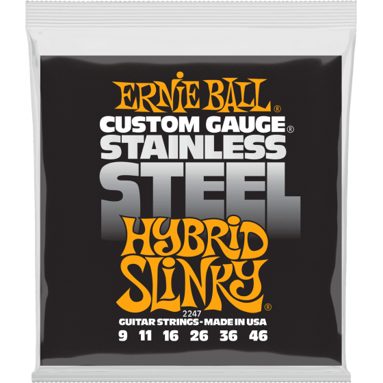 Cordes Guitare Électrique Ernie Ball Slinky stainless steel 9-46