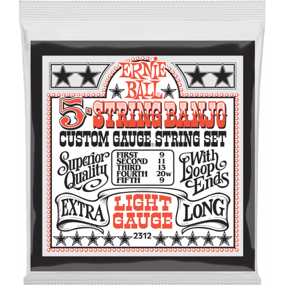 Cordes Basse Banjo Ernie Ball Stainless steel banjo light 9-9