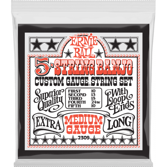 Cordes Basse Banjo Ernie Ball Stainless steel banjo medium 10-10
