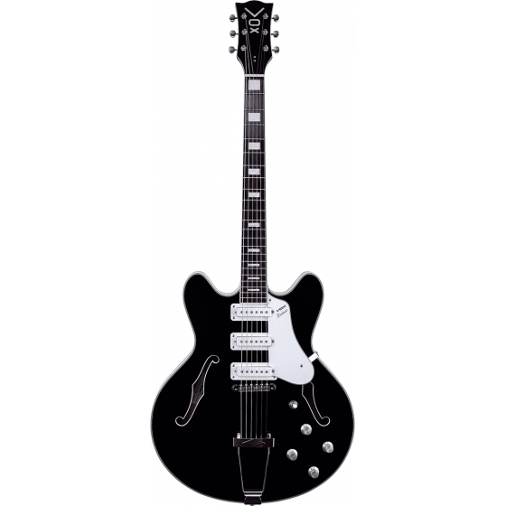 Guitare électrique VOX Hollowbody Bobcat S66 Black avec étui