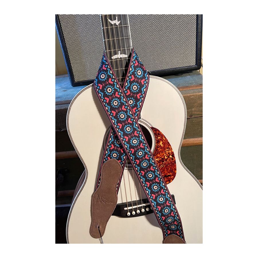 Sangle tissu et nubuck motif Maya Arrow