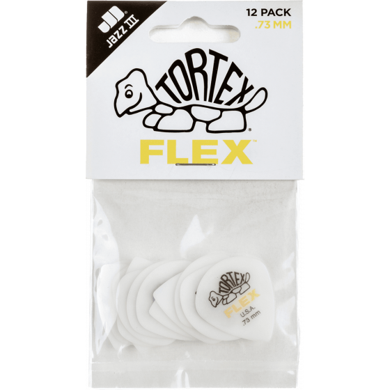 Sachet de 12 Médiators Dunlop Médiator Tortex Flex Jazz III 0,73mm