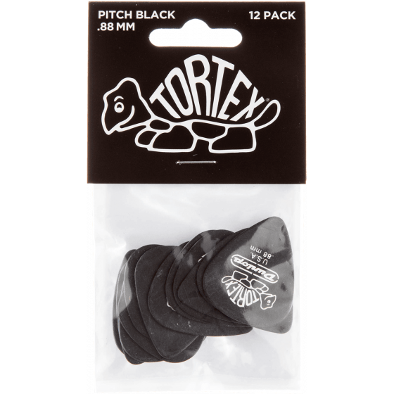 Sachet de 12 Médiators Dunlop Tortex Pitch Black 0,88mm